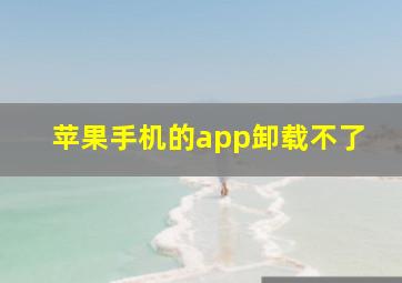 苹果手机的app卸载不了