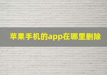 苹果手机的app在哪里删除