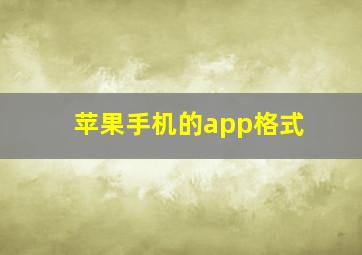 苹果手机的app格式