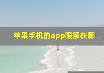 苹果手机的app限额在哪