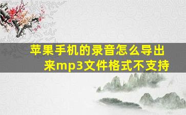 苹果手机的录音怎么导出来mp3文件格式不支持