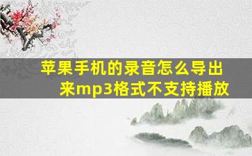 苹果手机的录音怎么导出来mp3格式不支持播放