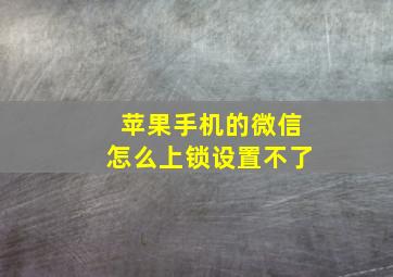 苹果手机的微信怎么上锁设置不了