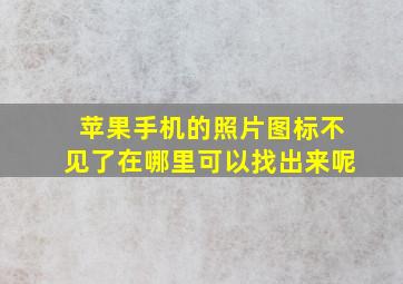 苹果手机的照片图标不见了在哪里可以找出来呢