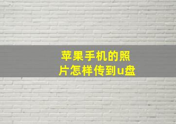 苹果手机的照片怎样传到u盘