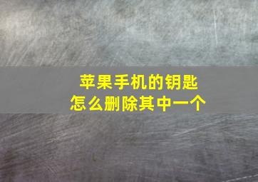 苹果手机的钥匙怎么删除其中一个