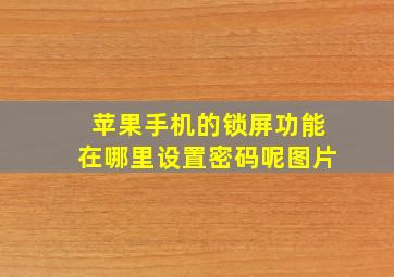 苹果手机的锁屏功能在哪里设置密码呢图片