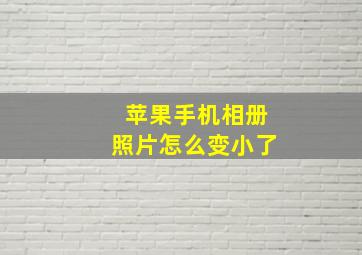 苹果手机相册照片怎么变小了