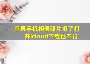 苹果手机相册照片没了打开icloud下载也不行