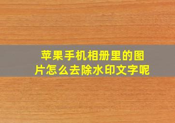 苹果手机相册里的图片怎么去除水印文字呢