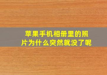 苹果手机相册里的照片为什么突然就没了呢