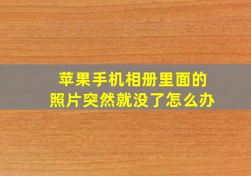 苹果手机相册里面的照片突然就没了怎么办