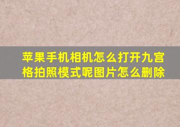 苹果手机相机怎么打开九宫格拍照模式呢图片怎么删除