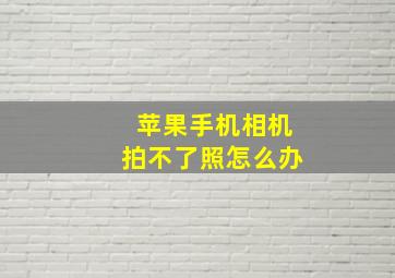 苹果手机相机拍不了照怎么办