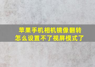 苹果手机相机镜像翻转怎么设置不了视屏模式了