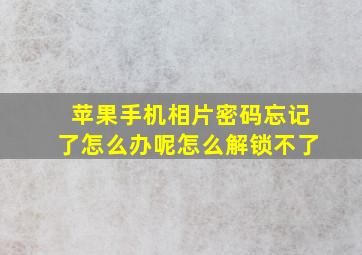 苹果手机相片密码忘记了怎么办呢怎么解锁不了