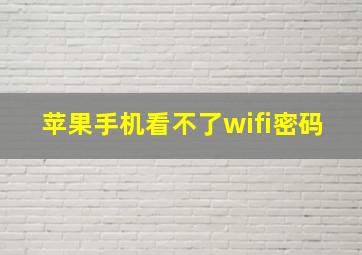 苹果手机看不了wifi密码