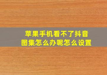 苹果手机看不了抖音图集怎么办呢怎么设置