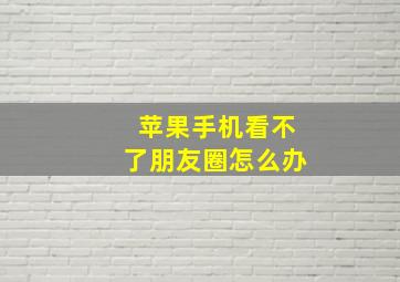 苹果手机看不了朋友圈怎么办