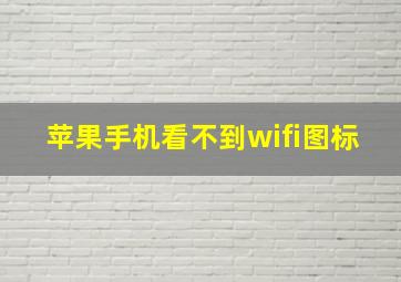 苹果手机看不到wifi图标