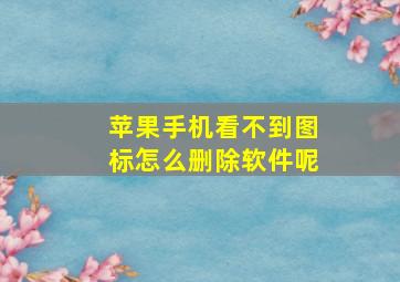 苹果手机看不到图标怎么删除软件呢