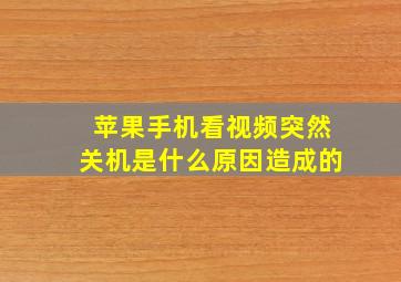 苹果手机看视频突然关机是什么原因造成的