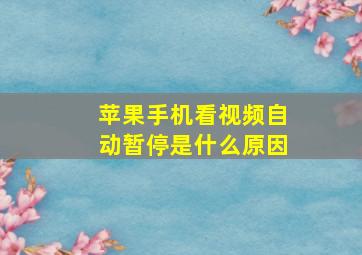 苹果手机看视频自动暂停是什么原因