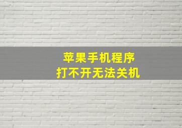 苹果手机程序打不开无法关机