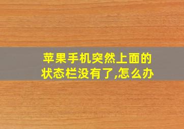 苹果手机突然上面的状态栏没有了,怎么办