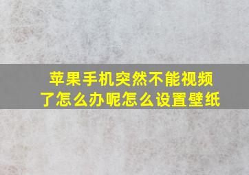 苹果手机突然不能视频了怎么办呢怎么设置壁纸