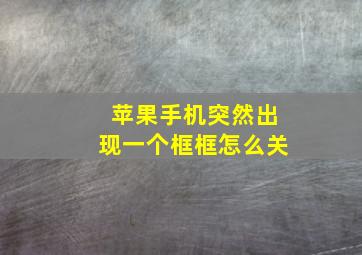 苹果手机突然出现一个框框怎么关