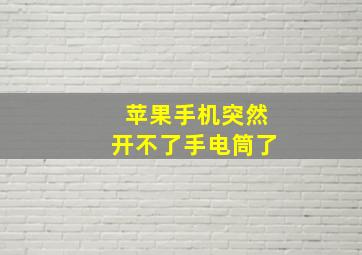 苹果手机突然开不了手电筒了