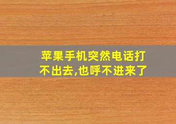 苹果手机突然电话打不出去,也呼不进来了