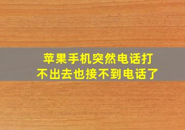 苹果手机突然电话打不出去也接不到电话了