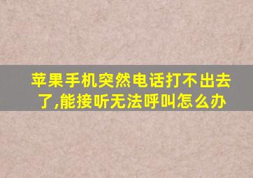 苹果手机突然电话打不出去了,能接听无法呼叫怎么办