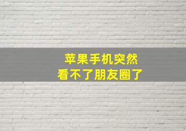 苹果手机突然看不了朋友圈了