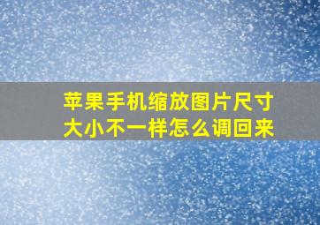 苹果手机缩放图片尺寸大小不一样怎么调回来