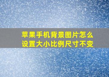 苹果手机背景图片怎么设置大小比例尺寸不变