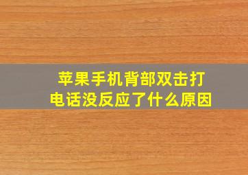 苹果手机背部双击打电话没反应了什么原因