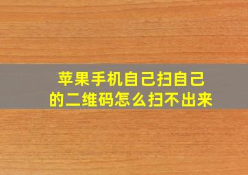 苹果手机自己扫自己的二维码怎么扫不出来