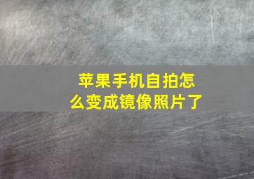 苹果手机自拍怎么变成镜像照片了