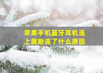 苹果手机蓝牙耳机连上就断连了什么原因