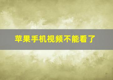 苹果手机视频不能看了