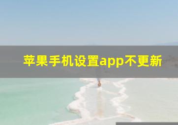 苹果手机设置app不更新