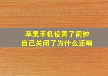 苹果手机设置了闹钟自己关闭了为什么还响