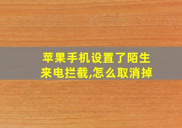 苹果手机设置了陌生来电拦截,怎么取消掉