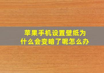 苹果手机设置壁纸为什么会变暗了呢怎么办