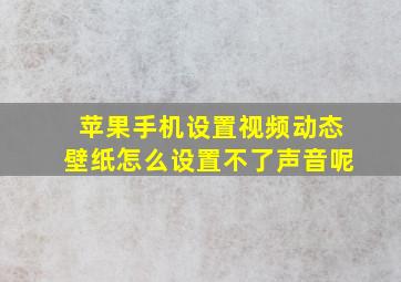 苹果手机设置视频动态壁纸怎么设置不了声音呢