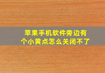 苹果手机软件旁边有个小黄点怎么关闭不了