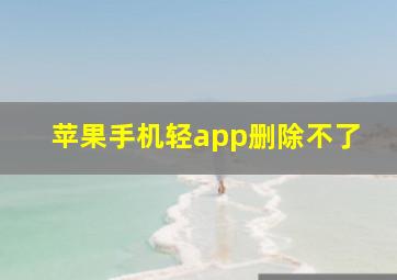 苹果手机轻app删除不了